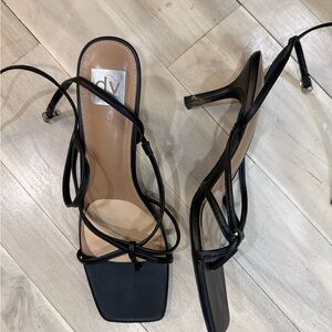 DV by Dolce Vita Black Strappy Square-Toe Heels